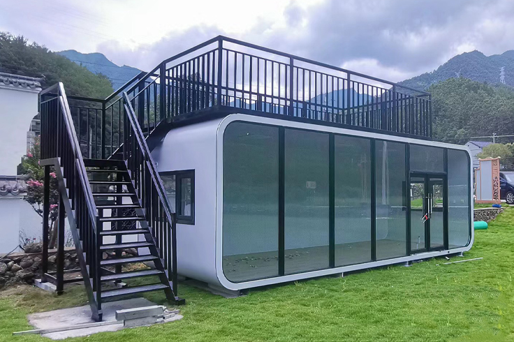 Zhentai Outdoor Modern Popular Prefab House Tiny House Mobile Working House Office Pod Apple Cabin