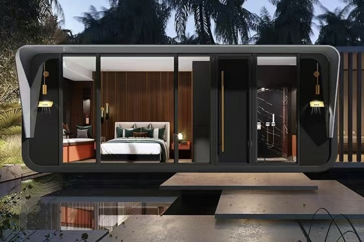 20ft 40ft Prefabricated Modular House Cabin Office Portable Home Pod Expandable Apple Cabin