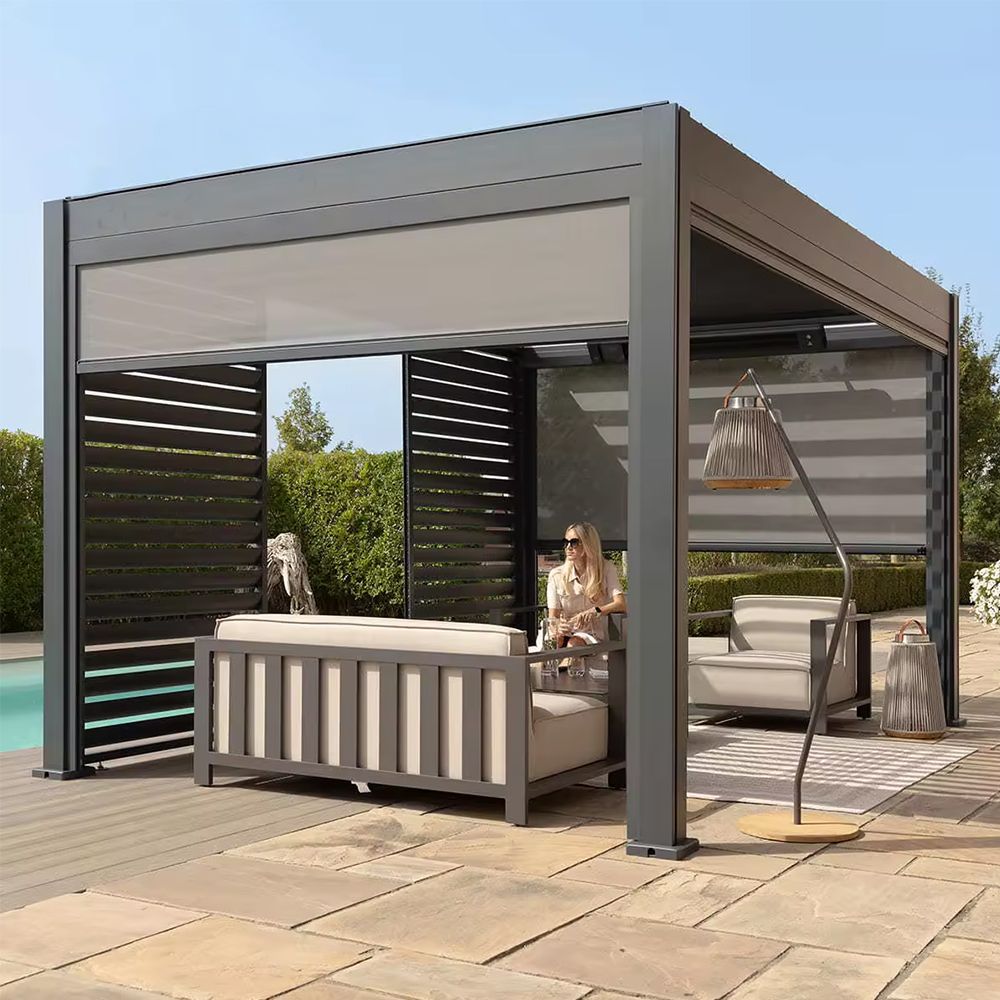 outdoor gazebo garden bioclimatic aluminum gazebo with sun visor