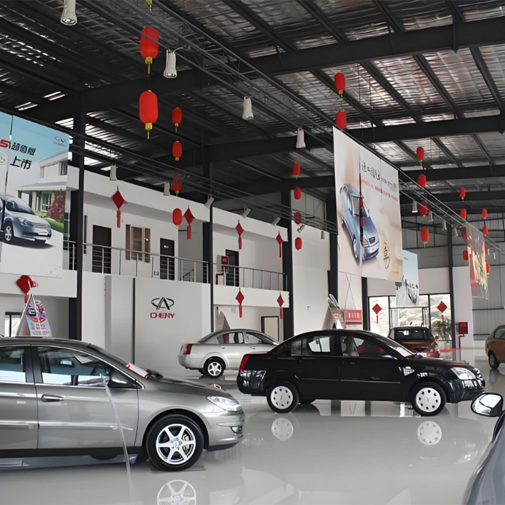 Steel structure large display space garage