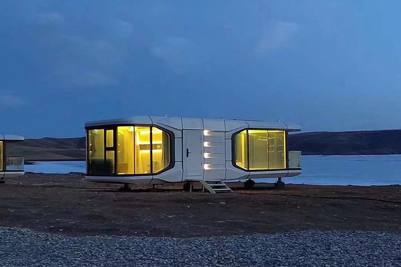 Prefab Houses Capsule Concept With Whole Set Kitchen Cabinet Inside Container House